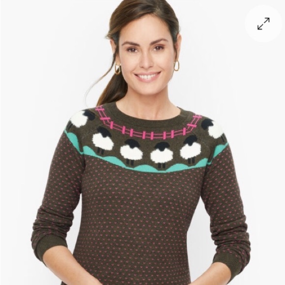 Talbots Sweaters - Talbots Sheep Yoke Raglan Crewneck Pullover Ladies Large Petite